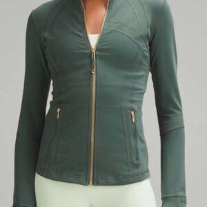 Lululemon Define Jacket, Dark Forest Green and Gold, Size 4